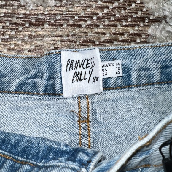 Princess Polly Asymmetrical Ripped Straight Leg Jeans - Picture 5 of 6